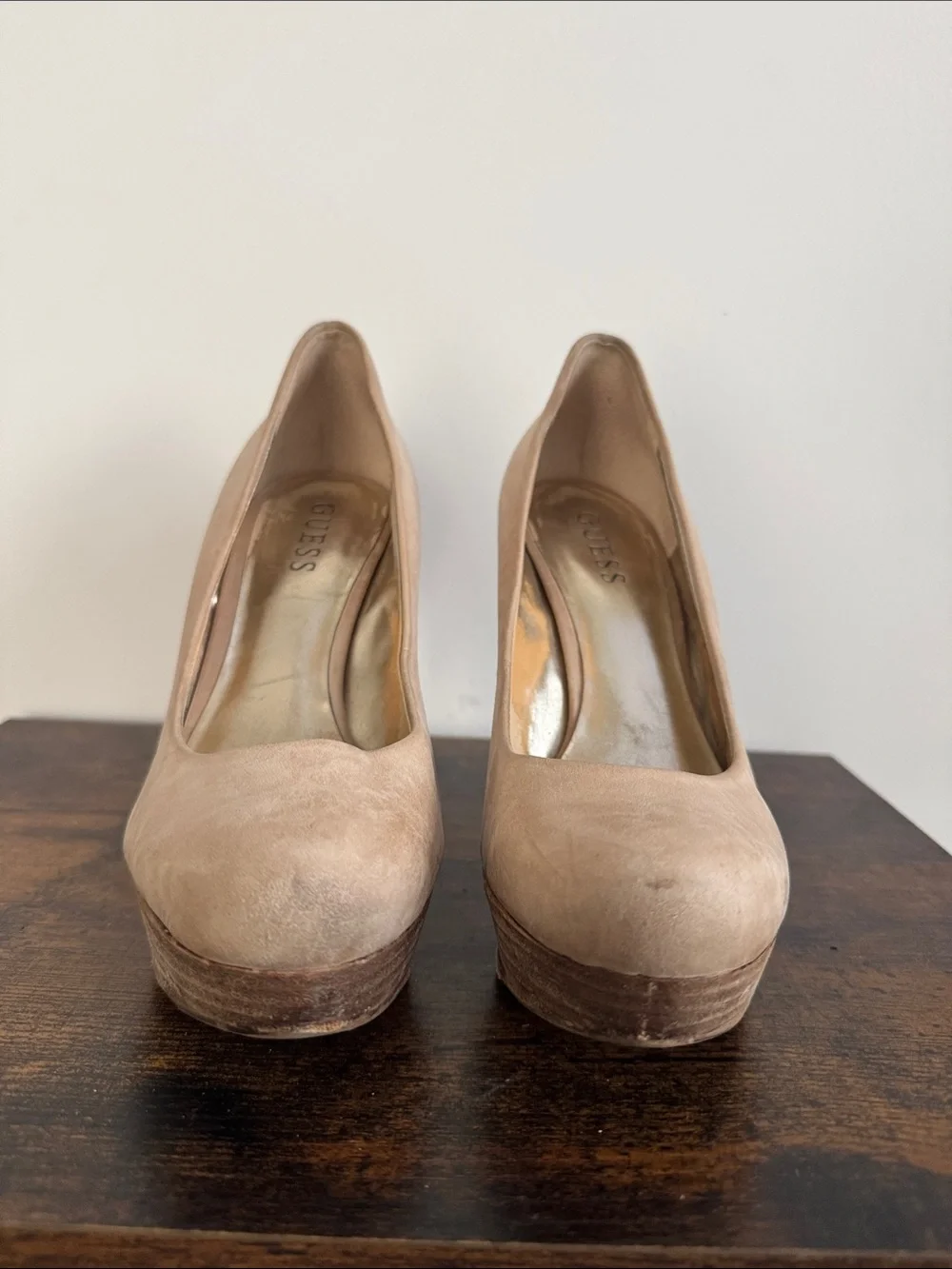 GUESS Beige/Tan Platform Pumps
